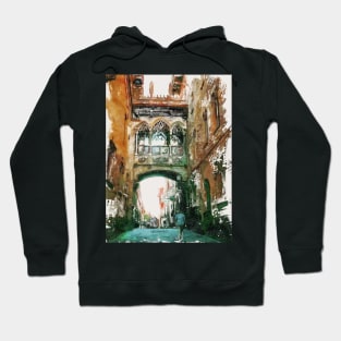 Barcelona Gothic Quarter Carrer del Bisbe Hoodie